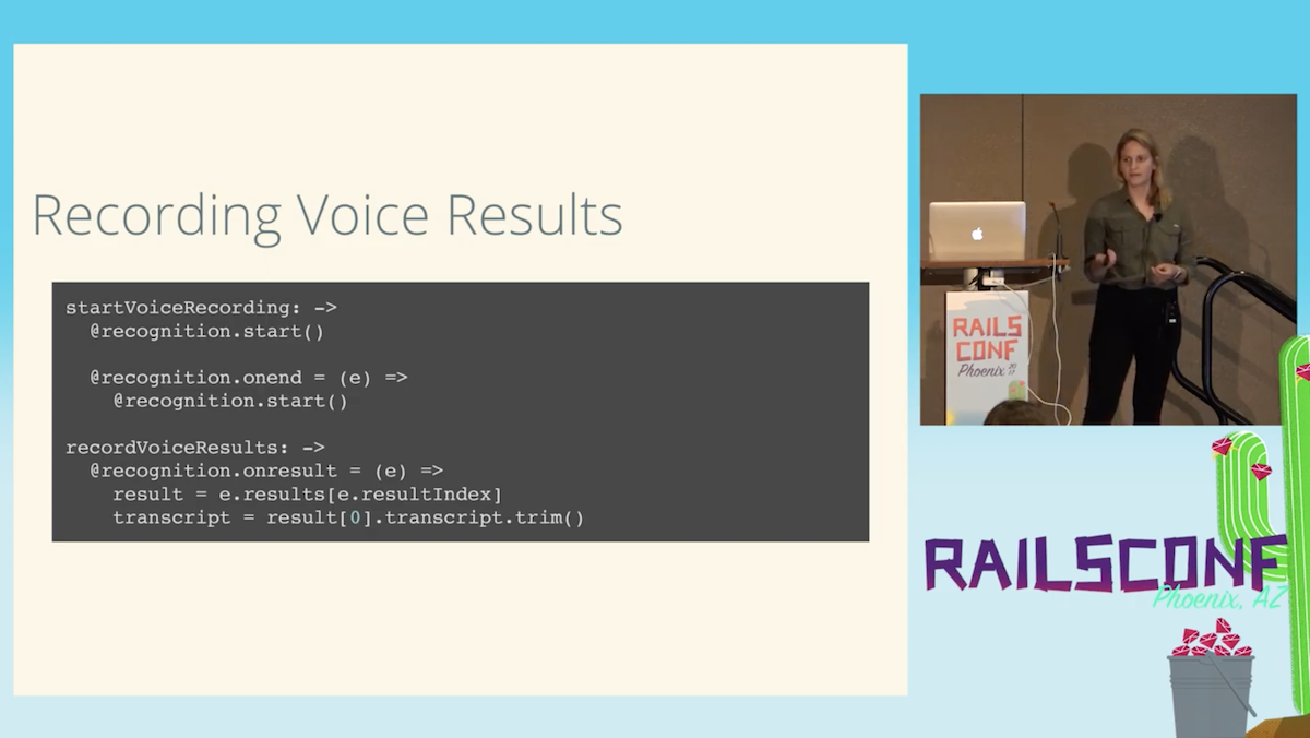 Web Speech API at RailsConf